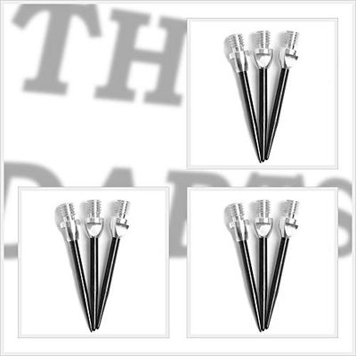 THOR-DARTS TD_ms2_sibl 2BA-Puntas de Recambio, Unisex Adulto, Plateado/Negro, 3 Set (9 Stück)