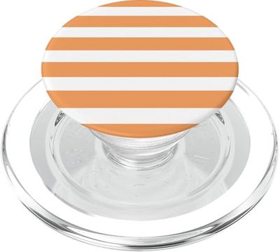 Lindo gráfico minimalista simple clásico de rayas blancas y naranja PopSockets PopGrip para MagSafe