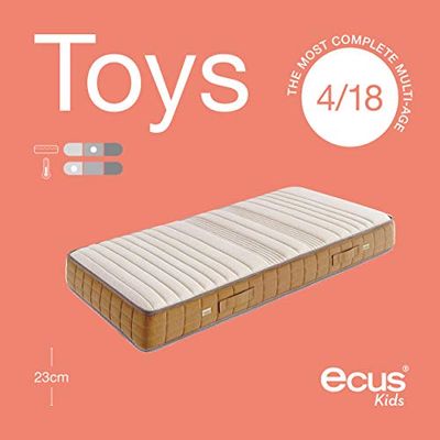 Ecus Kids Matras voor kinderen, meertraps speelgoed, van traagschuim, 200 x 080 cm