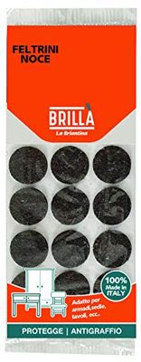 La Briantina Feltrini Autoadesivi Rotondi per Mobili, Protezione Sedie Arredi e Pavimenti, Colore Noce, Diametro 2 cm, 10 Pezzi