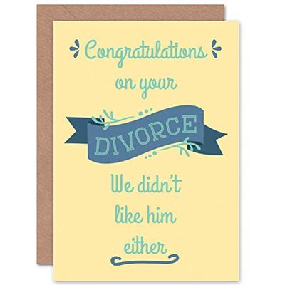 Wee Blue Coo CARD GREETING DIVORCE WE DIDN'T LIKE HIM FUNNY