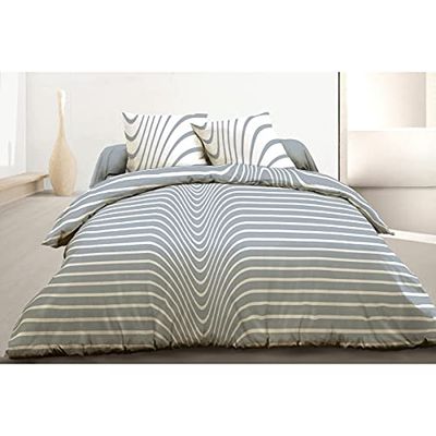 Home Linge Passion Juego de sábanas de 4 Piezas, 240 x 300 cm, 57 Hilos, Algodón, Gris, Grande, 240x300x1 cm, 4