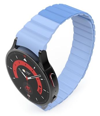 System-S Armband 20 mm siliconen magnetisch voor Samsung Galaxy Watch 5 4 in blauw, blauw, Eine Grösse