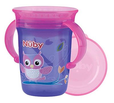 Nùby Caneca mágica de 360º com alças, roxa, 240 ml