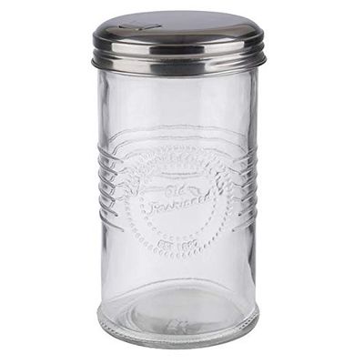 APS "Old Fashioned" sugar doser - distributeur de sucre avec clapet de dosage, verre/acier inoxydable, volume 350 ml