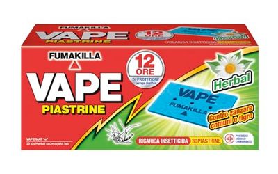 Vape,30 Piastrine Profumate alle Erbe, Protegge dalle Zanzare Comuni e Tigre, 12 Ore di Protezione in Ambienti chiusi e all'Aperto per Ogni Singola Piastrina