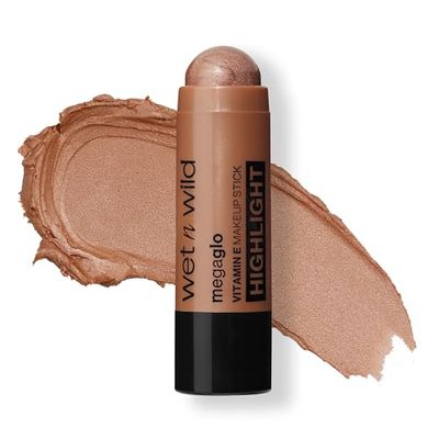 Wet n Wild, Mega Glo Vitamin E Makeup Stick, Stick Highlighter et Bronzer Polyvalent pour les Yeux, les Joues et les Lèvres, avec une Formule Constructible et Estompable, Desert Sands