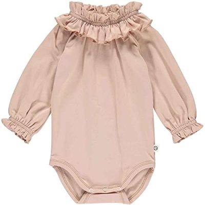 Müsli av Green Cotton Babe Girl's Cozy Me Frill L/S Body Base Layer, Spa ros, 56