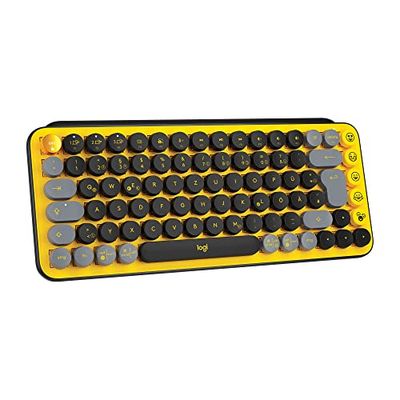 Logitech POP Keys Wireless Mechanical With Emoji Keys keyboard Bluetooth Yellow
