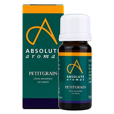 Absolute Aromas Petitgrain (citrinos aurantium var amara) óleo essencial de 10 ml, 100% puro, natural, não diluído, vegano e sem crueldade, para utilização em difusores e misturas de aromaterapia