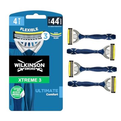 Wilkinson Sword - Xtreme 3 Ultimate Plus - Rasoirs jetables masculins - Pack de 4