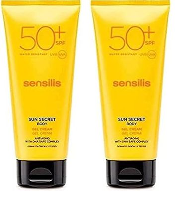 Sensilis Sun Secret - Gel Crema Protector Solar Corporal con SPF50-200 ml (Paquete de 2)