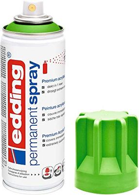 edding 5200 spray permanent - vert jaune mat - 200 ml - peinture acrylique pour peindre ou décorer verre, métal, bois, céramique, plastique, toile - peinture acrylique en aérosol, 200ml