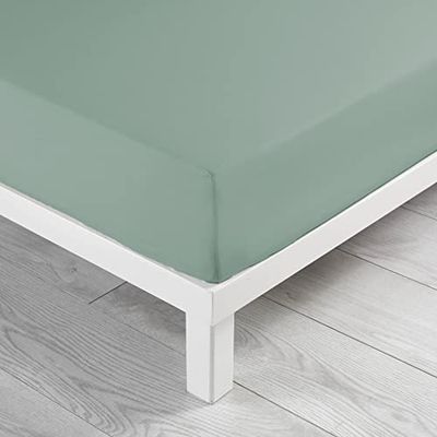 douceur d'intérieur, Påslakan för 2 personer 140 x 190 cm salvia, 100% bomull, linne