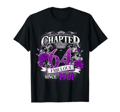 Womens Chapter 64 Fabulous Since 1961 64th Birthday Queen Maglietta