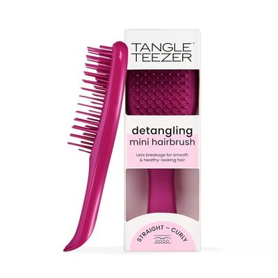 Tangle Teezer Ultimate Detangler Hairbrush, Eliminates Knots & Reduces Breakage, Mini Hair Brush for Travel, Small Hands & All Hair Types, Electric Raspberry