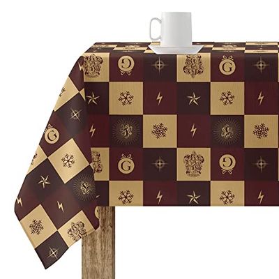 Belum Christmas Tablecloth 200 x 140 cm 100% Cotton Resin Coated Stain Resistant Gryffindor Christmas Model