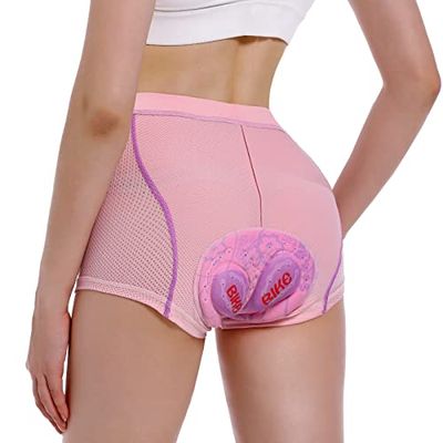 FEIXIANG Pantaloni da Ciclismo da Donna, Pantaloncini da Ciclismo Corti Pantaloncini da Ciclismo Biancheria Intima da Ciclismo con Imbottitura in Gel 4D Traspiranti ad Asciugatura