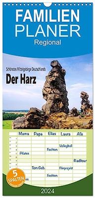 Pianificatore Familienplaner 2024 - Der Harz - Schönstes Mittelgebirge Deutschlands mit 5 Spalten (Wandkalender, 21 cm x 45 cm) CALVENDO