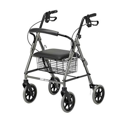 Homecraft Four Wheeled Rollator Walker with Cable Breaks - Quartz