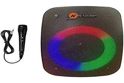 N-Gear LPG4Studio Let's Go Party Altavoz Bluetooth Boombox con micrófono de Karaoke, LED de Discoteca, Potencia de 40 vatios y batería de hasta 3 Horas