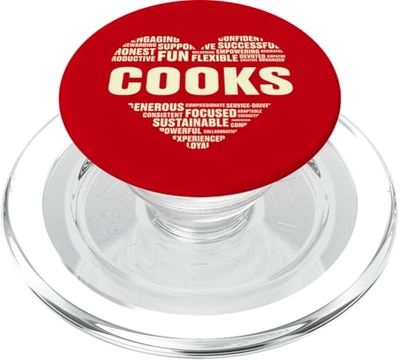 Amor Corazón Hechos Cocineros Amante Chef Vida Soñar Apoyo Trabajo PopSockets PopGrip para MagSafe