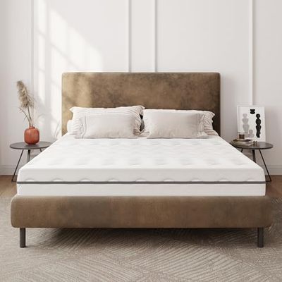 EGO HOME Colchón de Espuma de 16 cm de Altura, 160 x 200 cm, colchón de Espuma fría, 7 Zonas, dureza H4, Certificado Öko-Tex y CertiPUR, Espuma de Memoria, Color Blanco, 160 x 200 x 16 cm