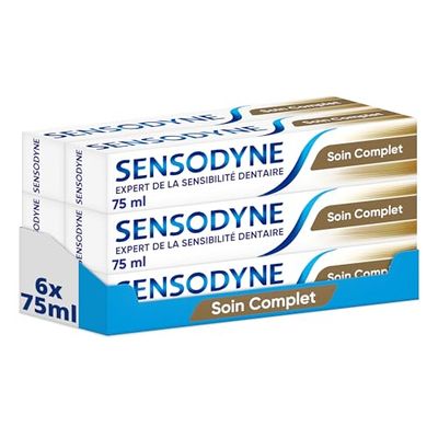 Sensodyne Dentifricio Cura Completa, Azione Sensibilità 24H, Per Proteggere i Denti Sensibili, Confezione da 6 x 75 ml