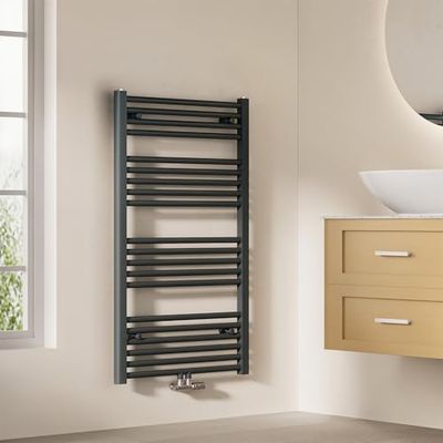 EMKE TR1060A-NEW Termosifone da Bagno, Acciaio Inossidabile, Acqua Calda, 1000 x 600 mm Anthrazit