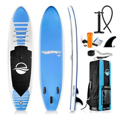 SereneLife Opblaasbaar Stand-Up Paddleboard - antislip SUP paddelbräda med peddel, pomp, koppel i tillbehör - Leuk Opblaasbaar paddleboard för volwassenen i spel