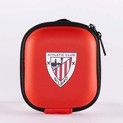 Athletic Club de Bilbao - Étui Universel pour Accesoires - Doublure Intérieure en Mousse - Fermeture Zip - Housse pour Airpods, clés USB ou Chargeurs - 8x9x4,4cm - Produit Officiel de l'Équipe
