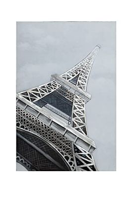 GILDE Image 3D Paris Tour Eiffel Gris Argenté 80 x 120 cm