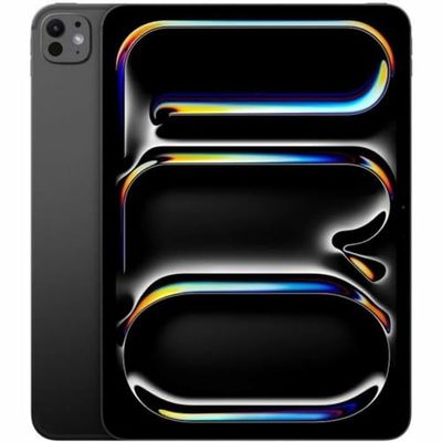 Apple iPad Pro 11" (M4): Ultra Retina XDR-display, 512 GB, Landscape 12‑MP camera aan de voorkant/12‑MP camera aan de achterkant, wifi 6E + 5G mobiel internet met e‑sim, Standaardglas – Spacezwart