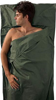 Sea to Summit Premium Cotton Travel Liner-Traveller (with Pillow Slip), Coperta Unisex-Adulto, Verde (Verde), Taglia Unica