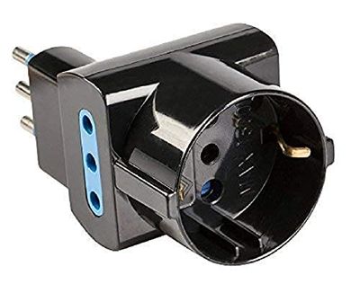 Poly pool pp2367 Salvaspazio adaptador enchufe 10 A pequeño y 3 enchufes fuera de eje (blanco)