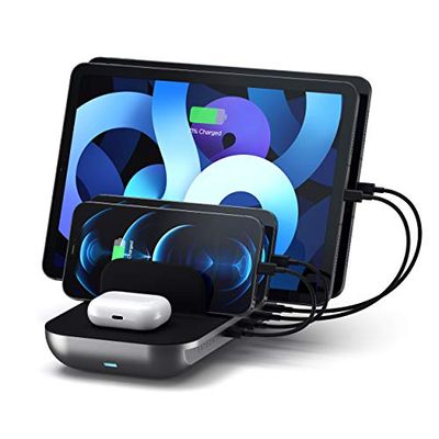 SATECHI Dock 5 Multi-Apparaat Oplaadstation Met Draadloos Opladen - Kabels Apart Verkrijgbaar - Voor M2/ M1 iPad Pro/Air, iPhones 16/15/14/13/12/11, Airpods 4/3/2/1