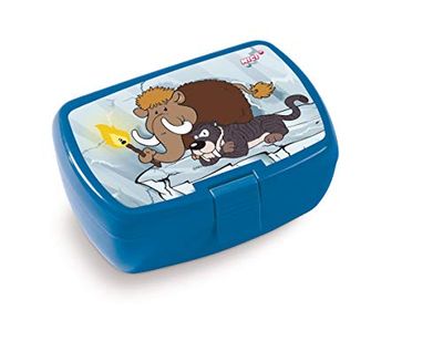 NICI 45462 Lunchbox, Stone Age Friends, 18x12,5x6,5cm, Blauw