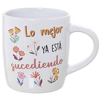MUG CERÁMICA DECORADO LO MEJOR... °8X12X9,5CM, 375ML