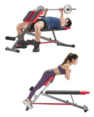 VEVOR Banco de Pesas Multifuncional para Entrenamiento de Cuerpo Completo, con Silla Romana, Equipo de Extensión de 300 kg para Entrenamiento de Espalda, Brazos y Abdominales, Acero al Carbono