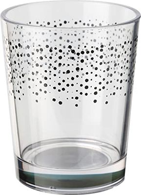 Brunner 0830185N.C6X Bicchiere Trasparente con Pois Neri, Collezione Pralin, Bicchiere Infrangibile in San Stirolo-Acrilonitrile, V 30 Cl, Antislip