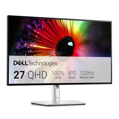 Dell U2724D UltraSharp 27" QHD (2560x1440) Monitor, 120Hz, IPS Black, 5ms, 98% DCI-P3, 2x USB-C, 2x DisplayPort, HDMI, 3x USB, 3 Anni di Garanzia, Argento