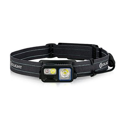 OLIGHT Array 2S LED-pannlampa med gestsensor 1000 lumen 140 m, med batteri USB uppladdningsbar pannlampa 30 timmar körtid rött ljus och SOS-läge 60° justerbar strålvinkel IPX4 för jogging fiske