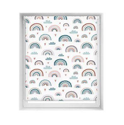Blindecor Estor Estampado Infantil Blackout Easyfix, Arcoiris Azul, 130 x 150 cm