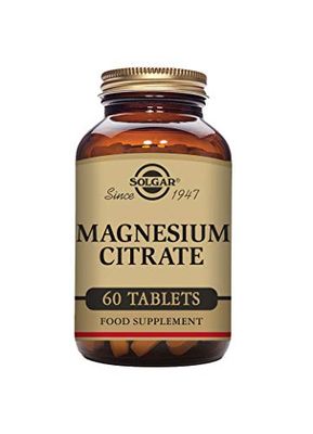 Solgar Magnesium Citrate Tablets - Pack of 60 - Supports the Nervous System - Energy Release - Reduces Tiredness and Fatigue - Vegan and Gluten Free