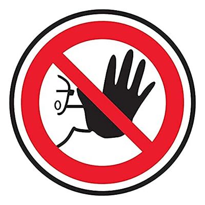 V Safety No Access Symbol - 450x450mm - Self Adhesive Floor Sticker