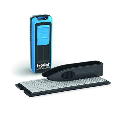 Trodat Self-Inking DIY Pocket Printy 9511 Typo, 38 x 14 mm, 3 Rows, Includes Black Ink Cartridge, Tweezers and 1 Set of Fonts, Icons and Numbers