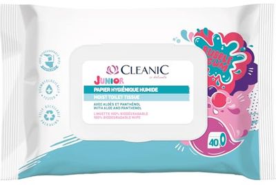 Cleanic Junior Nawilżany Papier Toaletowy, 40 sztuk