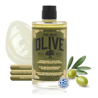 Korres Olive 3 in 1 Olio nutriente viso, corpo, capelli - 100 ml.