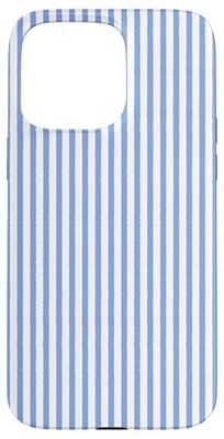 Light Blue Thin Stripes Grunge Brush Vintage Lines Pattern Case for iPhone 15 Pro Max