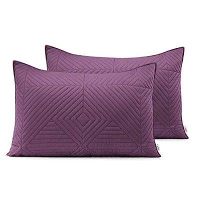 AmeliaHome Lot de 2 taies d'oreiller 50 x 70 cm Violet Lilas